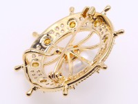 Delicate Zircon-inlaid 13mm Freshwater Pearl Brooch