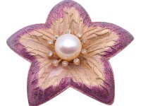 Elegant Flower-shape 10mm Freshwater Pearl Brooch