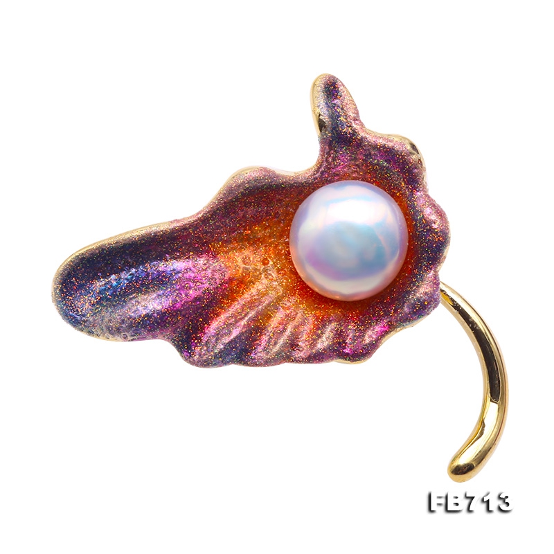 Charming 11mm White Pearl Brooch
