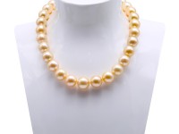 Collection Level Huge 14-16mm Golden South Sea Pearl Necklace in 18k Gold