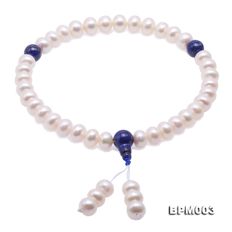 Buddhism Jewelry—High Quality 11-12.5mm White Pearl Prayer Beads