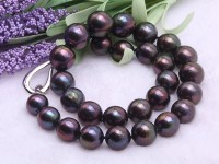 Incredibly Huge 13-16mm Black Edison Pearl Necklace