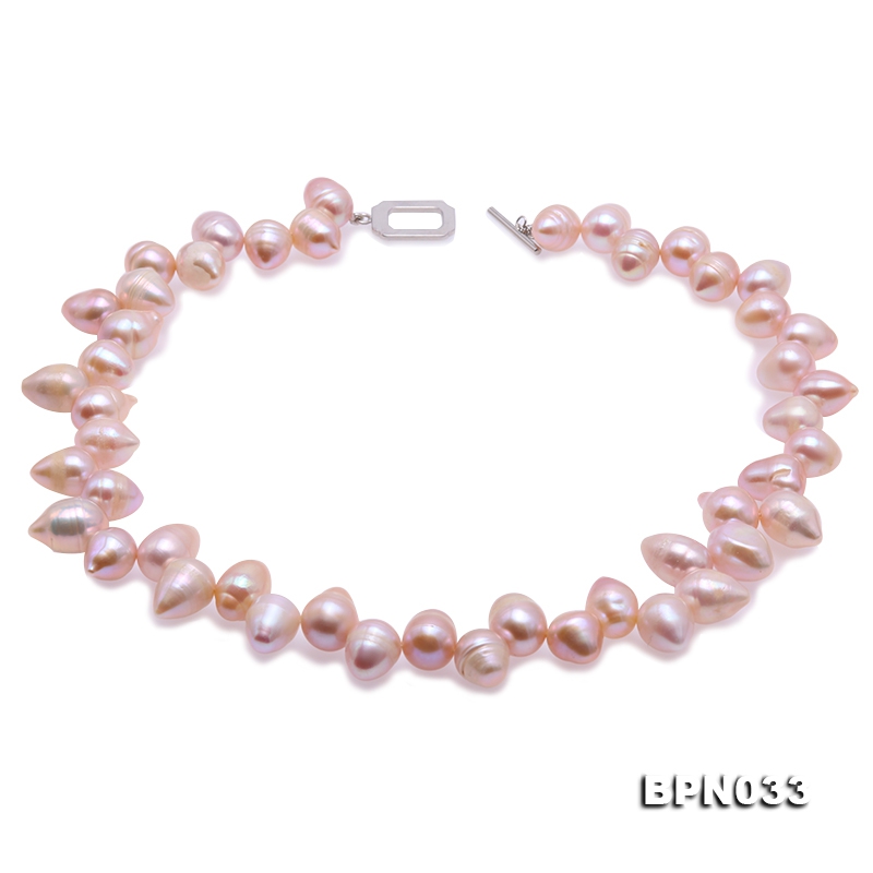 Special 9.5-10.5mm Lavender Drop-shaped Freshwater Pearl Necklace