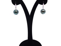 Gorgeous 10.5-11mm Peacock Tahitian Pearl Earring with 14k Gold