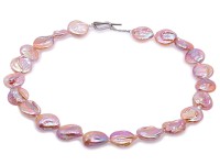 Unique 16.5×17-16.5×19mm Pink Baroque Pearl Necklace
