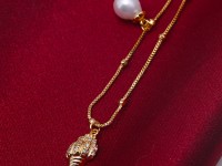 Fashion Women Silver Chain Bracelet dotted White Pearl