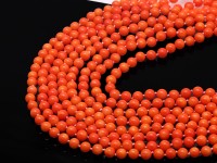 Beautiful Multi-Strand 6mm Orange Coral Necklace