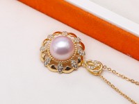 Gorgeous 9-9.5mm White Freshwater Cultured Pearl Pendant Earrings Ring Set