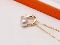 Cute 7.5mm Near Round White Freshwater Pearl and Rings for Wedding