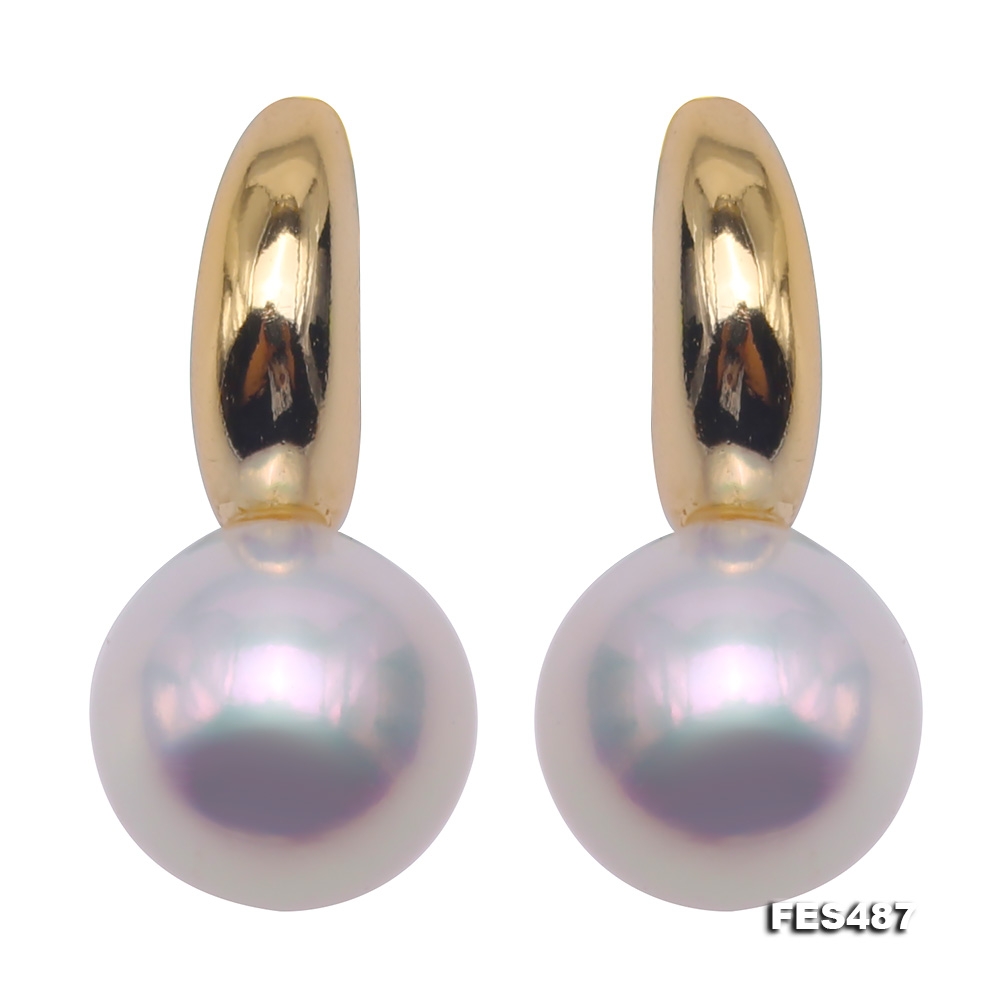 Charming 7.5mm White Pearl Earrings in Sterling Silver