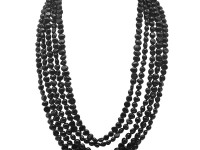 Classical 6.5-7.5mm Black Baroque Pearl Long Necklace