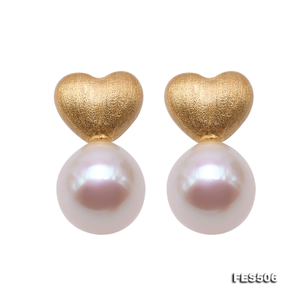Boutique Heart 8mm White Teardrop Freshwater Pearl Stud Earrings for Women